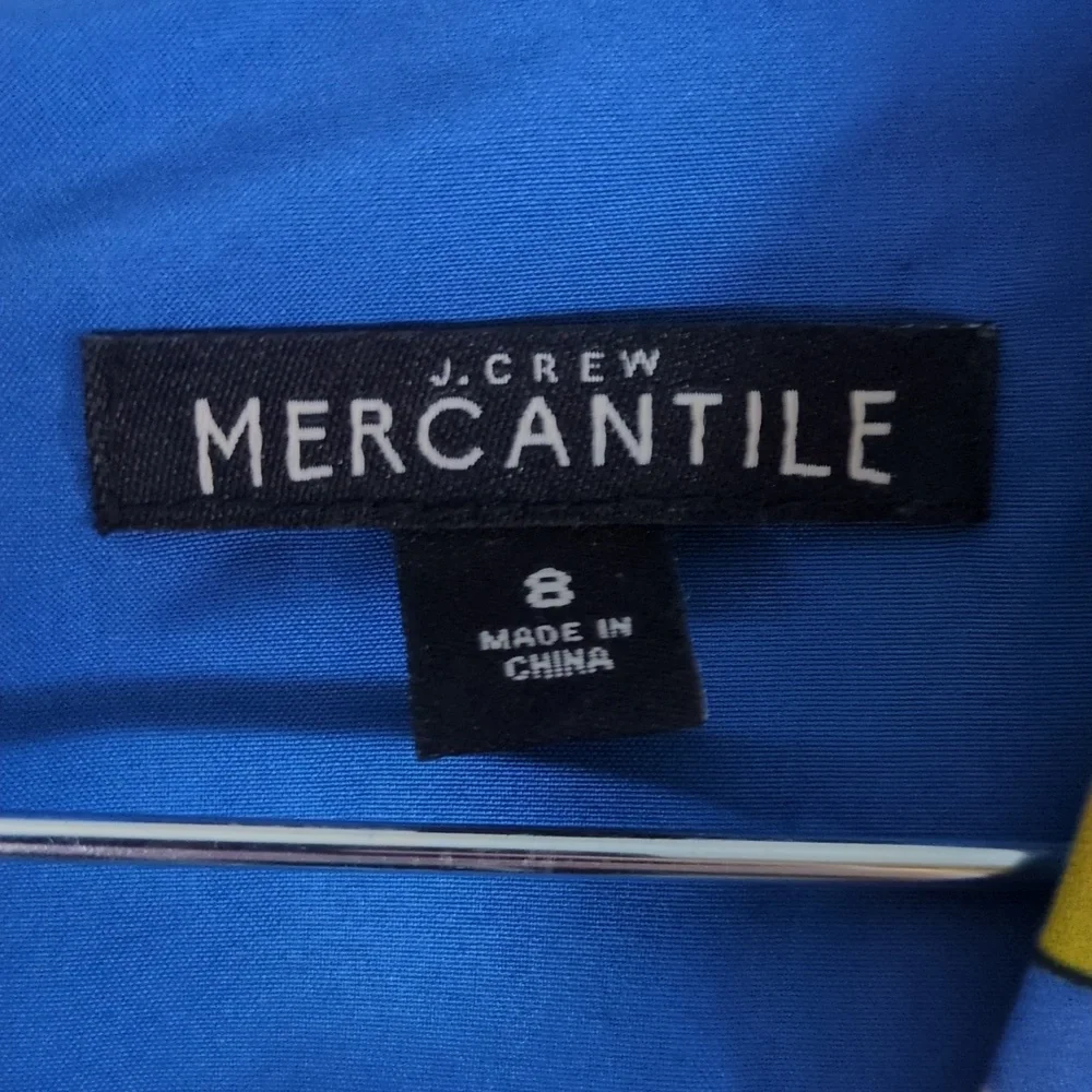 J. Crew Mercantile Blue Colorful Botanical Knee‎ Length Dress Size 8
